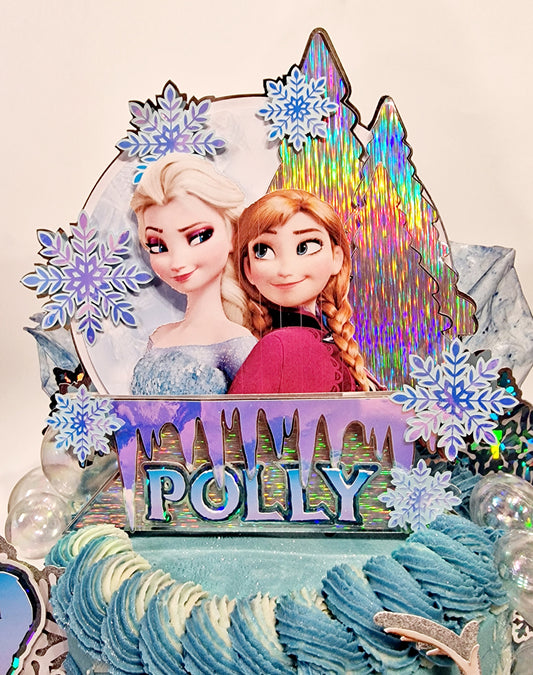 Icey Princesses: Single Personalised Topper